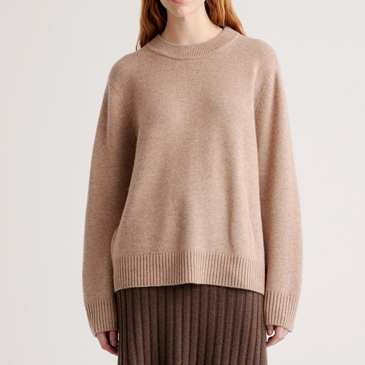 Oversized Crewneck Sweater in Mongolian Cashmere