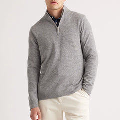 Quarter Zip Sweater in Mongolian Cashmere