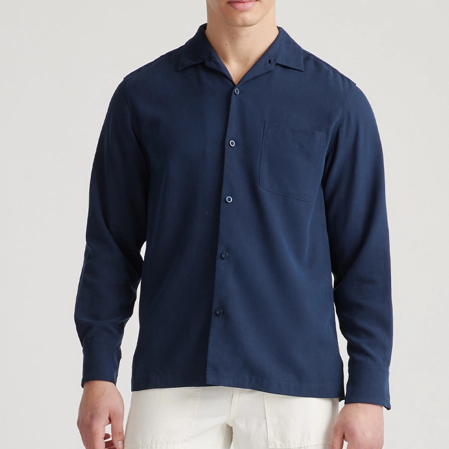 Long Sleeve Shirt in Silk Twill