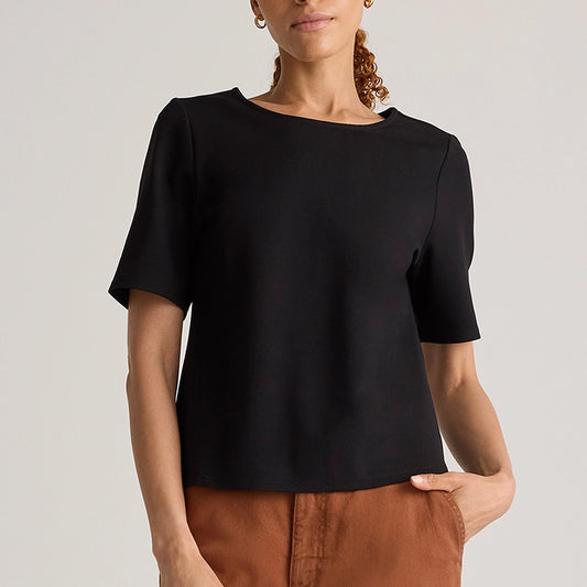 Short Sleeve Ultra-Stretch Ponte Top