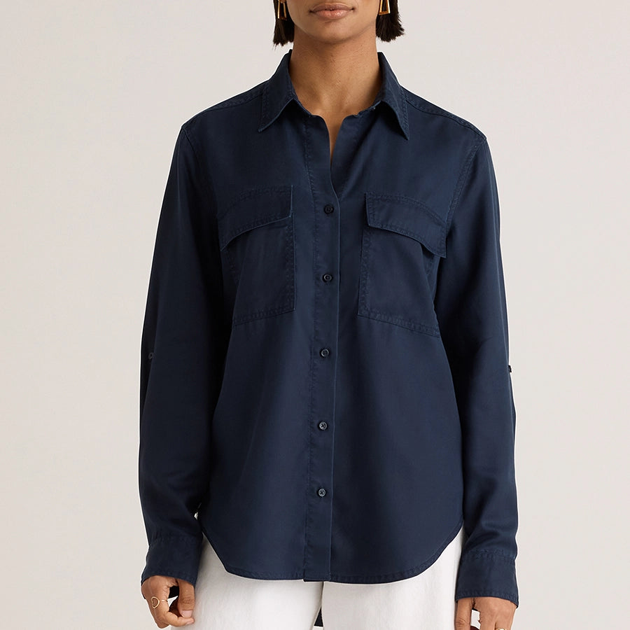 Retro-Style Tencel Utility Shirt